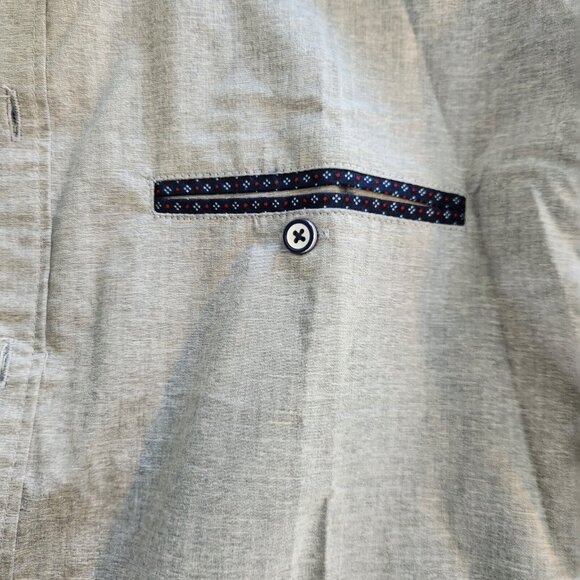 Craft + Flow Shirt Button Down Long Sleeve Gray Flip Cuffs Mens Large EUC - Picture 4 of 16